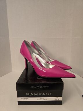 Rampage Hot Pink Patent Pointed-Toe Pumps Size 10M New!